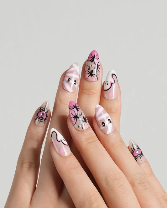 Boo Barbie Reusable Press On Nails