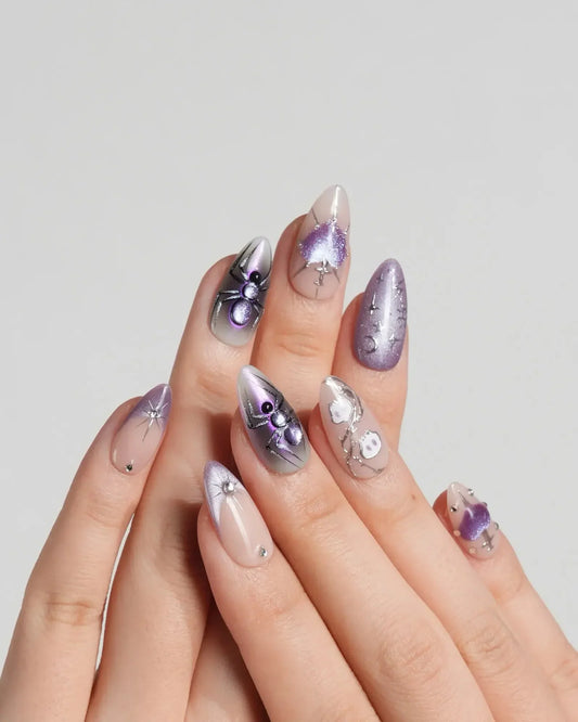 Luminous Spider Reusable Press On Nails