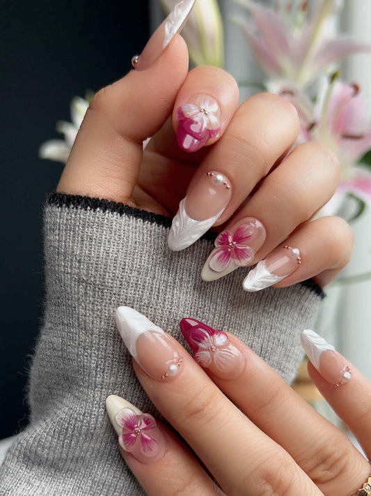 Duchess Purple 3D Floral Press On Press On Nails