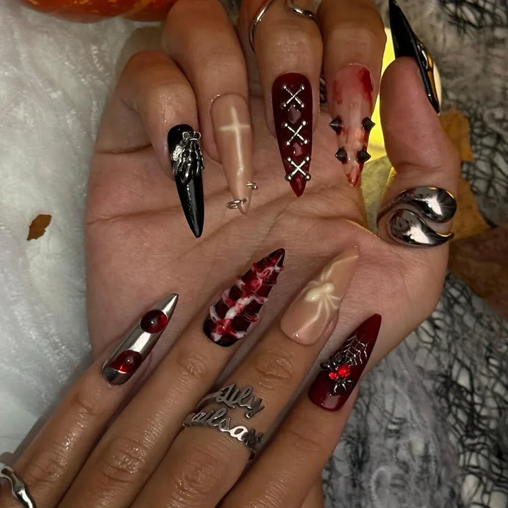 Dark Omen Handmade Reusable Press On Nails
