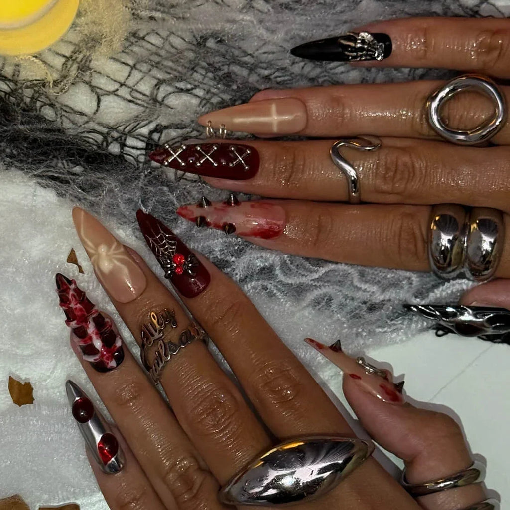 Dark Omen Handmade Reusable Press On Nails
