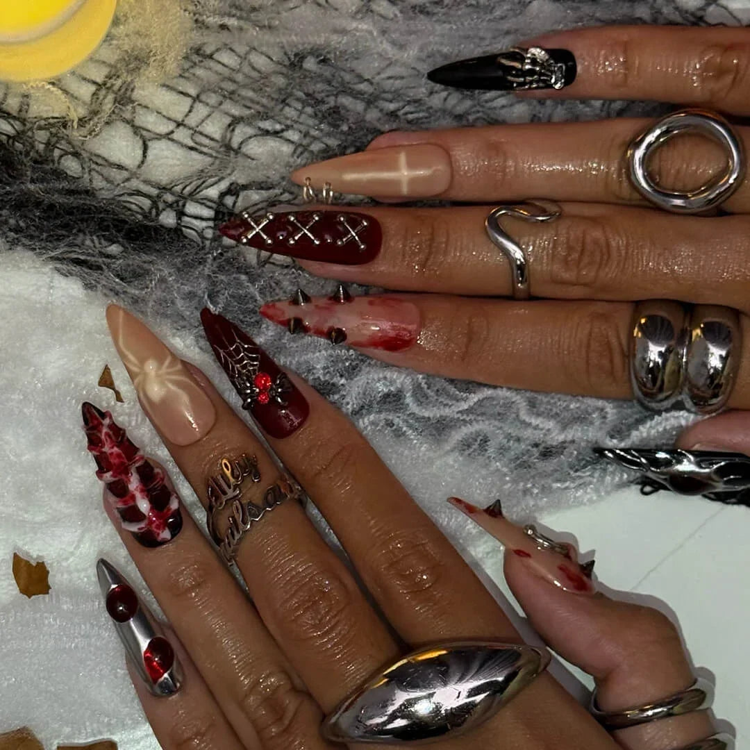 Dark Omen Handmade Reusable Press On Nails
