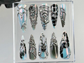 Gothic Black Chrome Press On Nails Cyberpunk 3D Press Ons Holographic 3D Fake Nails Gothic, Y2K, Dark Nail Art Gothic NailsOC773YC