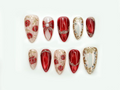 Press On Nails For Christmas Holiday Christmas Nails Gold Leaf Luxury Nail Art Pearl Accent Classy Nails