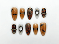 Halloween Bat Ghost Press On Nails, Spooky Spider Web Nail Art, Orange Black Fall Nails