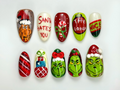 Grinch Mischief Press On Nails For Christmas Cute Cartoon Winter Nail Art Funny Holiday