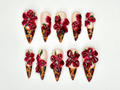 Tropical Orchid Fall Press On Nails Handmade Floral Nail Art Elegant Floral Press OnsElegant Orchid Nail| Leopard Print Nails