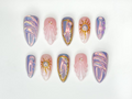 Iridescent Sunshine Press On Nails Golden Sun Nail Art Sunshine & Waves with Gold Accents Handmade Unique Nail Set