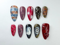 Dark Academia Press-On Nails Moon, Stars & Swan Design Handmade Cosmic Nail Set Baroque And Vintage Style Celestial Nails OB728HK
