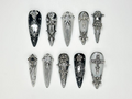 Gothic Silver Sword Press On Nails 3D Cross & Dagger Nail Art Handmade Dark Fantasy Nails Medieval Armor Inspired Press Ons