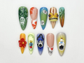 Tropical Vacation Press On Nails 3D Beach Frog Nails Puerto Summer Nail Art Colorful