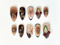 Tortoiseshell Fall Press On Nails 3D Fruit & Floral Nail Art 3D Cherry Blossom Nail Design| Handmade Luxury Nail| Elegant Nail
