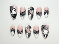 Ghost & Roses Halloween Press On Nails Black Lace Rose Nail Art White Halloween Nails Handmade Spooky Glam Press Ons