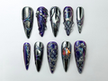 Metallic Dragon Scale Press-On Nails Gothic Fantasy Inspired Set Unique 3D Chrome Press-Ons Cyberpunk And Gothic Nails OB725HC