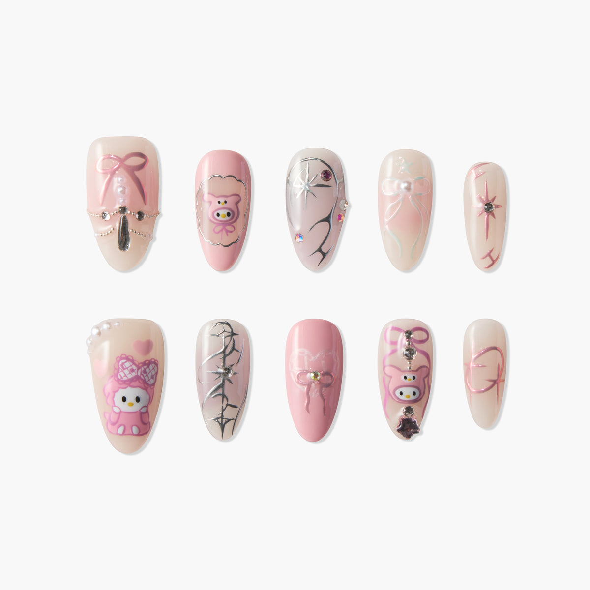 Dreamy Sweetheart Reusable Press On Nails