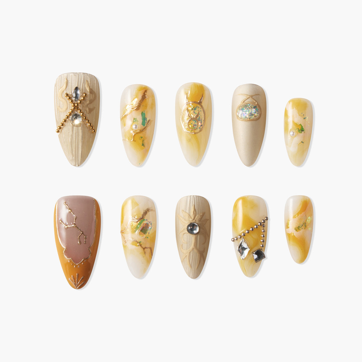 Taurus Zodiac Reusable Press On Nails