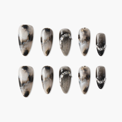Mystic Marble Reusable Press On Nails
