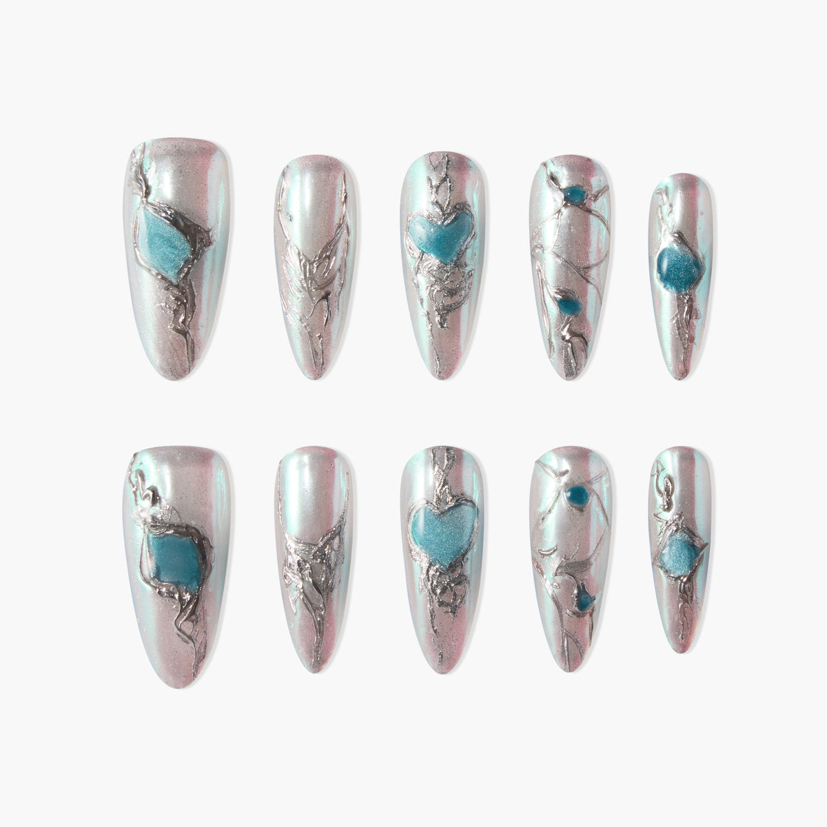 Mystic Heart Reusable Press On Nails