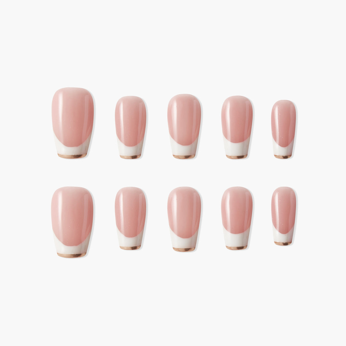 Rosy Elegance (Coffin) Reusable Press On Nails