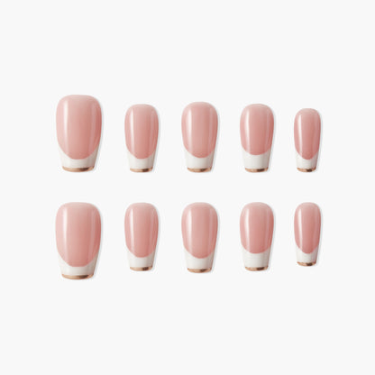 Rosy Elegance (Coffin) Reusable Press On Nails