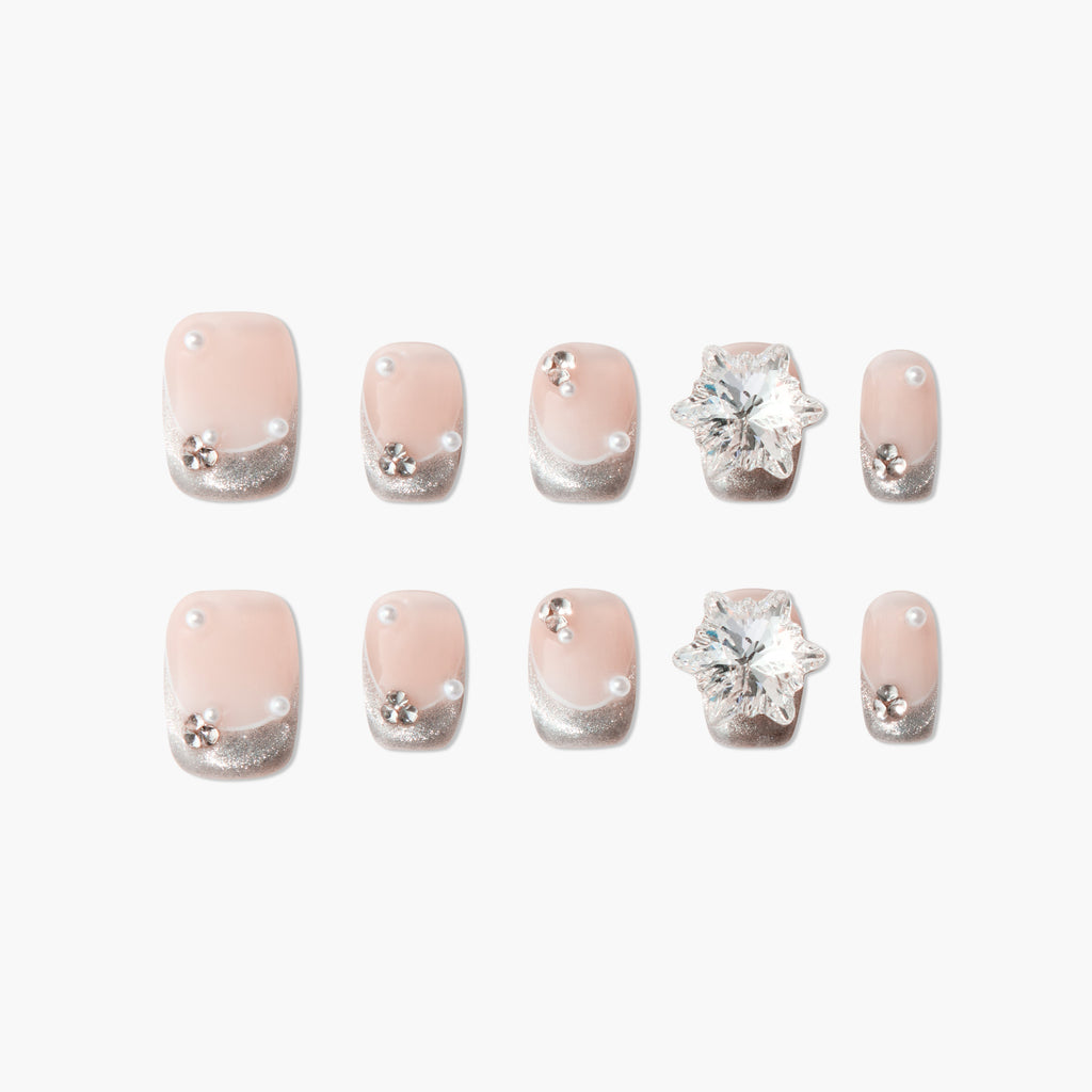 Starlight Radiance (Square) Reusable Press On Nails