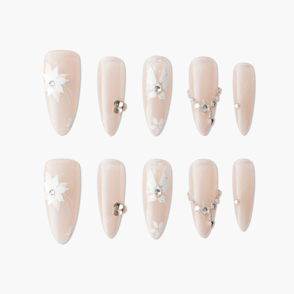 Ethereal Floral Butterfly Reusable Press On Nails