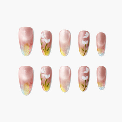 Dawn Blossom Whisper Reusable Press On Nails