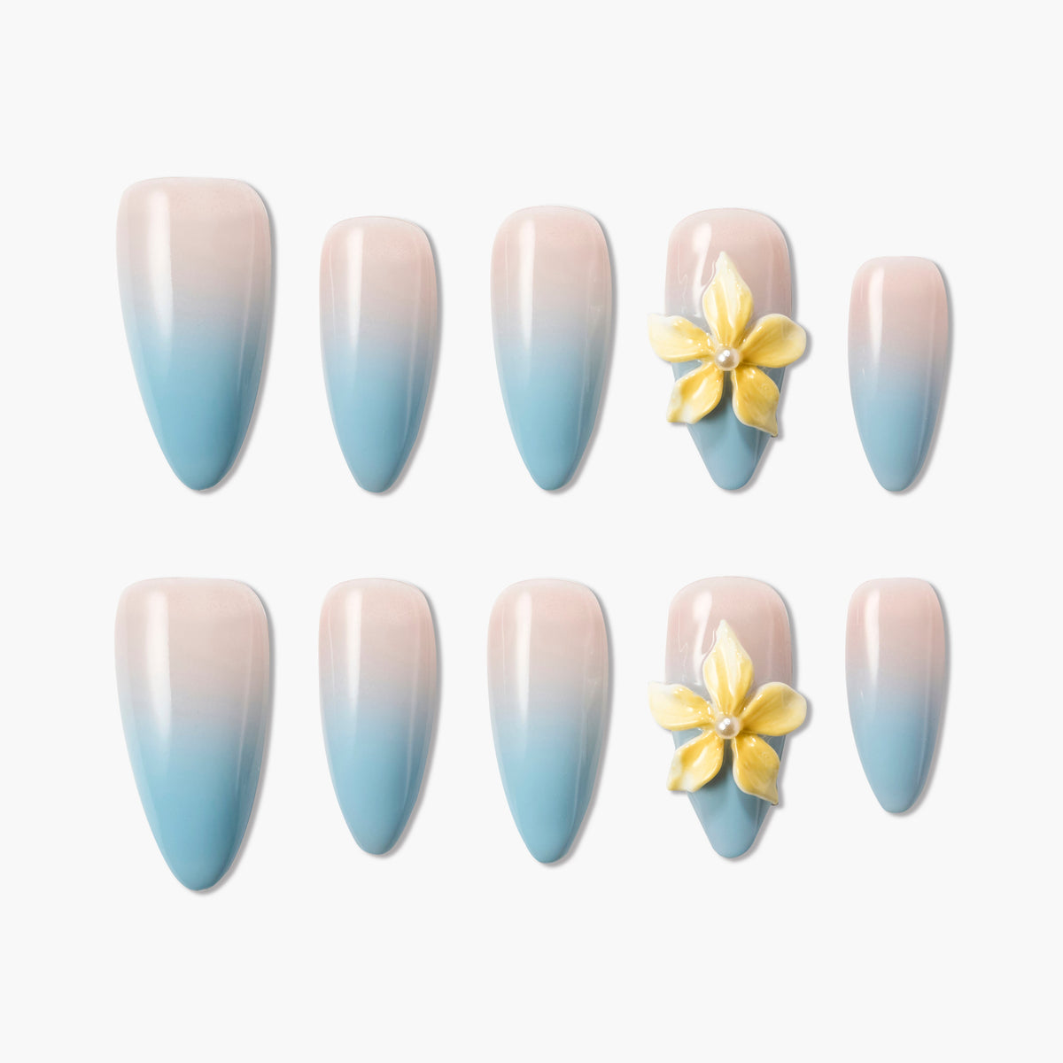 Sky Bloom Reusable Press On Nails
