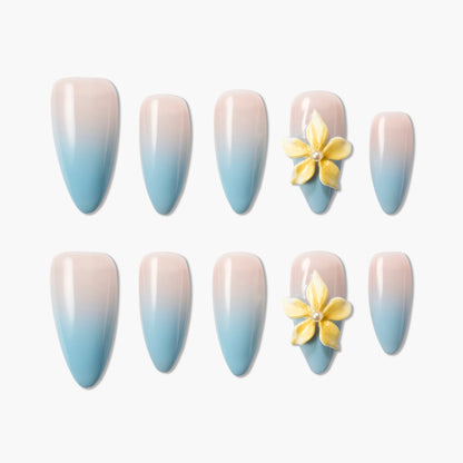 Sky Bloom Reusable Press On Nails