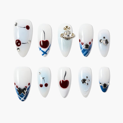 Cherry Planet Reusable Press On Nails
