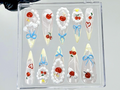 Cherry Whipped Cream Press On Nails Cute Fruit Fake Nails Sweet Cherry Delight Nail Art Fun Summer Nails Kawaii Nails OB906YC