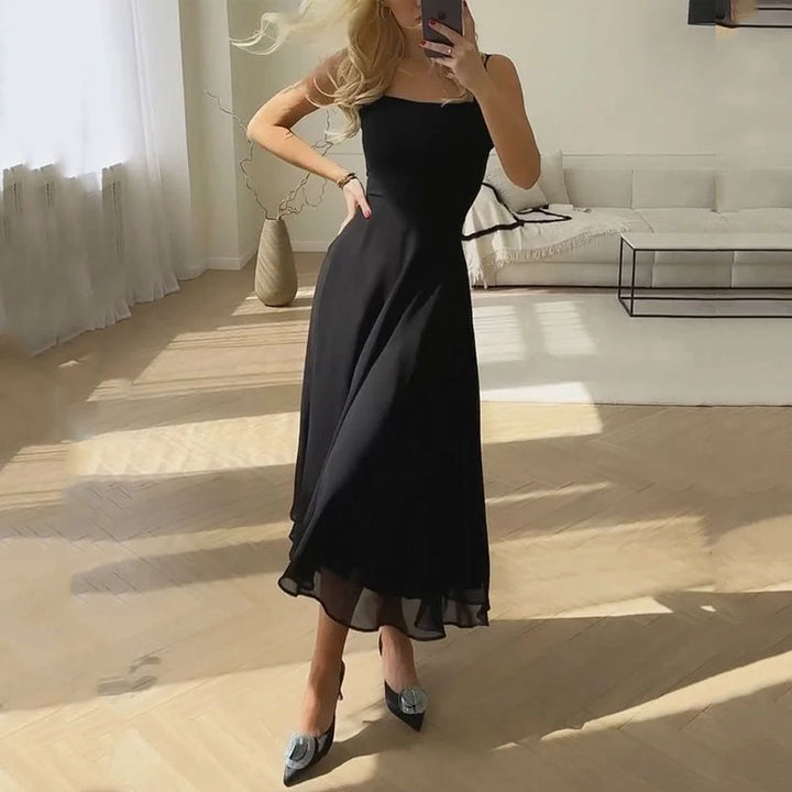 Women's Dress, Elegant Sleeveless Solid Color Dress