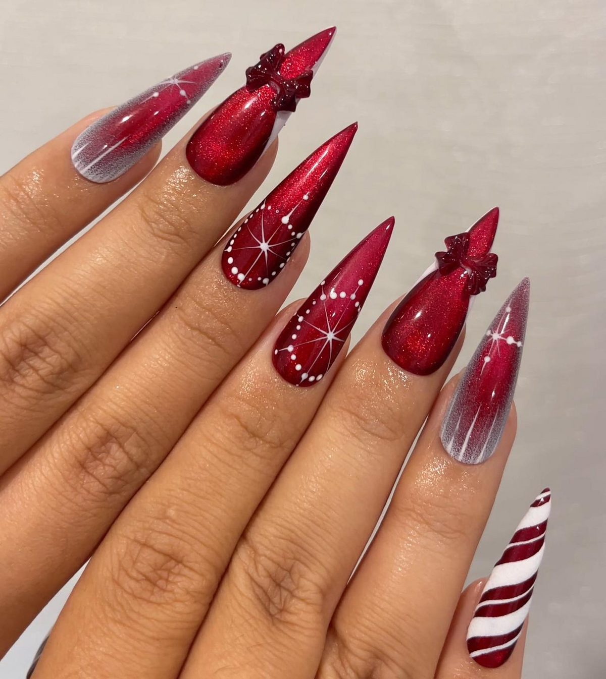 Red Christmas Press On Nails Red Glitter Holiday Nails Festive Winter Nail Art Sparkling Christmas Press Ons| Holiday Glam Set
