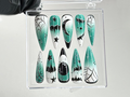 Gothic Halloween Press On Nails Green Ombre Gothic Nails Spooky Green Ombre Nail Art Y2k Nails Gothic Nails Press Ons