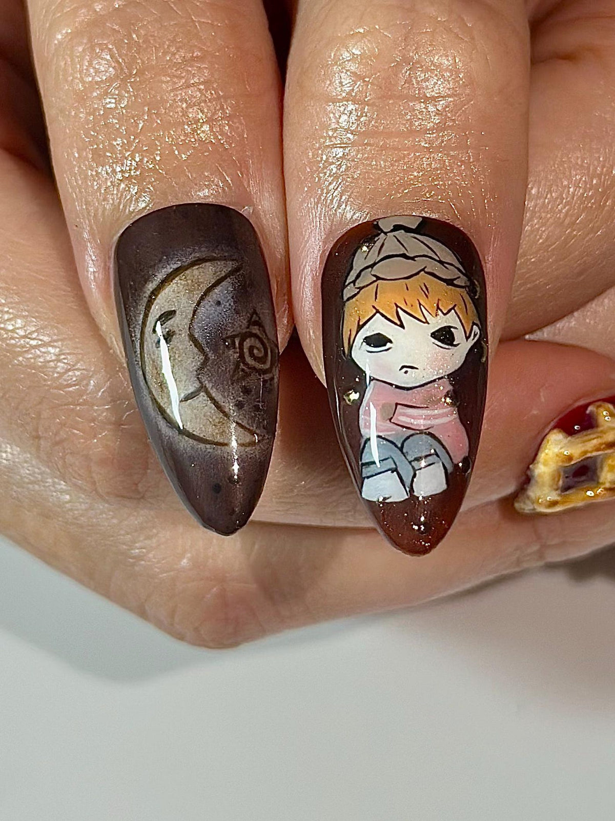 Melancholic Cartoon Press On Nails Cottagecore Nail Art Mushroom & Dessert Nails Fantasy