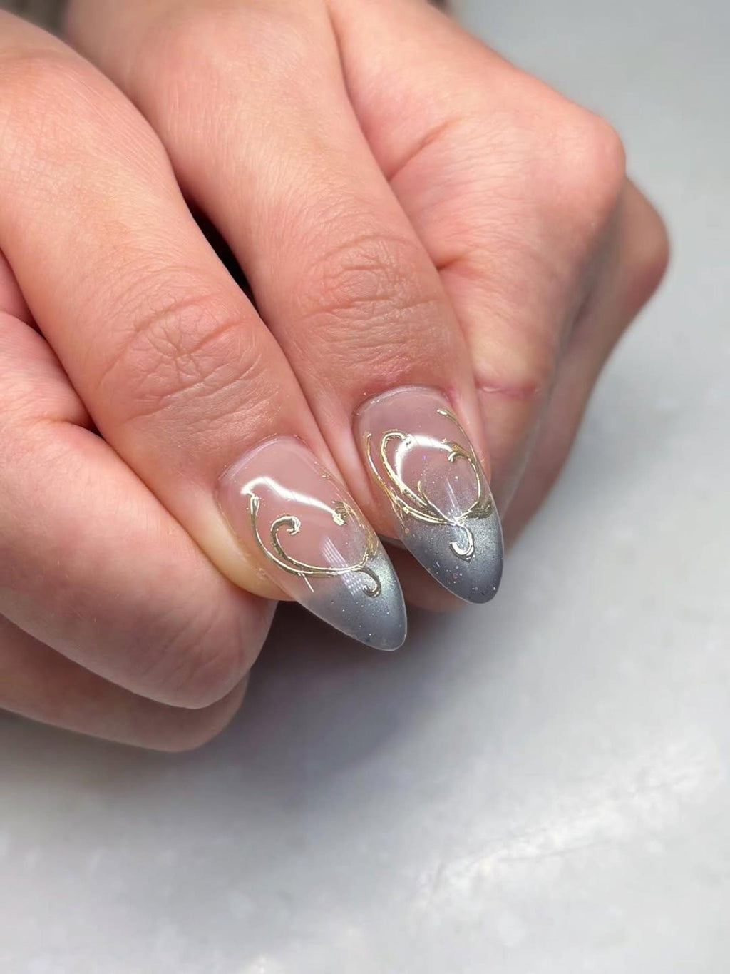 Teal Cat Eye Press On Nails Elegant Vintage Nail Art Ocean Marble Luxury Nails Floral Blue