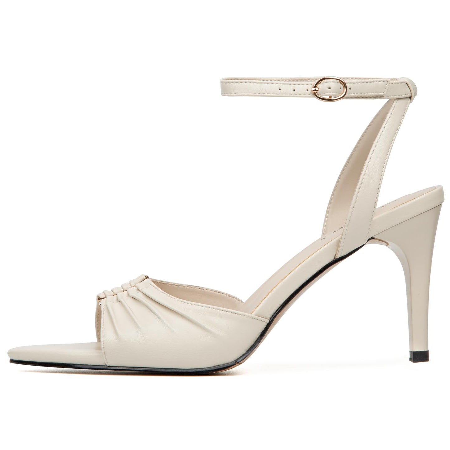 SUIARA Women's Stiletto Heel Sandals Pointed Toe Ankle Strap Buckle Pumps