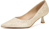 Slingback Wedding Heels for Women Bridal Lace Mesh Kitten Heel Closed Pointed Toe Pearl Pumps Shoes