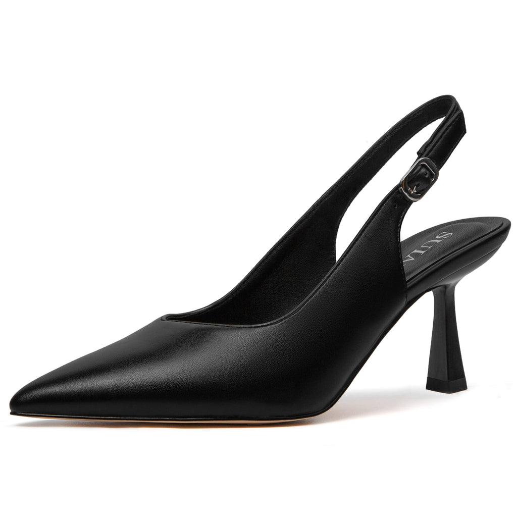 Slingback Wedding Heels for Women Bridal Lace Mesh Kitten Heel Closed Pointed Toe Pearl Pumps Shoes