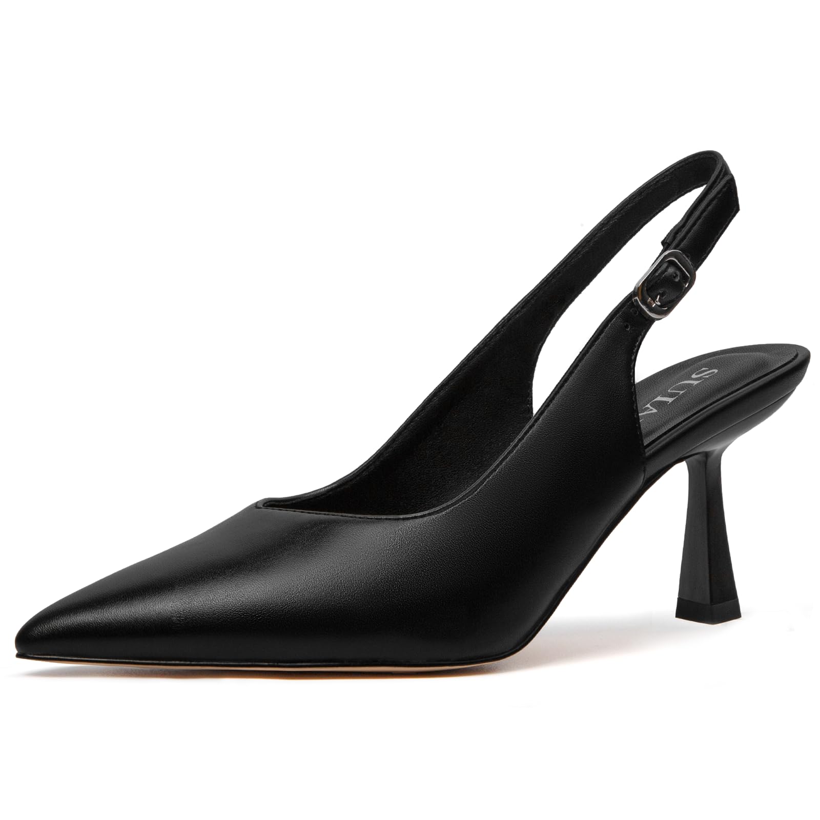 Slingback Wedding Heels for Women Bridal Lace Mesh Kitten Heel Closed Pointed Toe Pearl Pumps Shoes