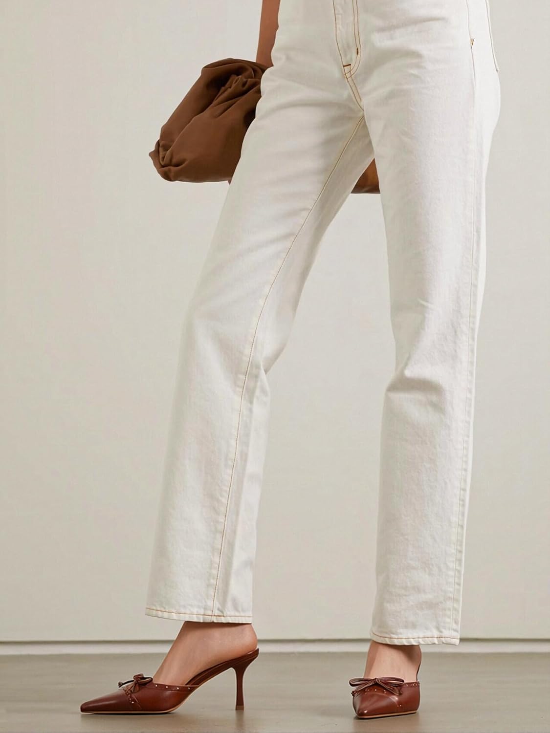 Kitten Heels for Women Closed Toe Heels Vintage Heeled Mules Sexy Pointy Studded Slip on Stiletto Dressy Pumps