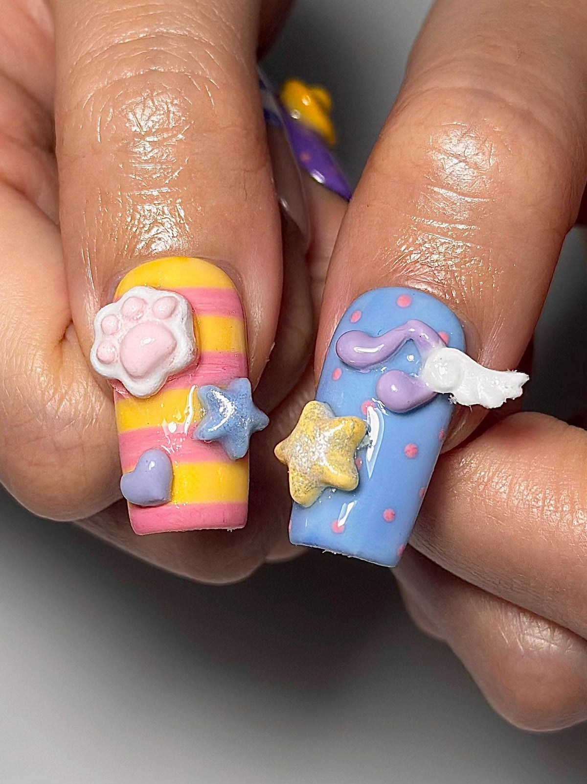 Adventure Time Press On Nails Finn & Jake Cartoon Nails Cute Kawaii Character Nail Art