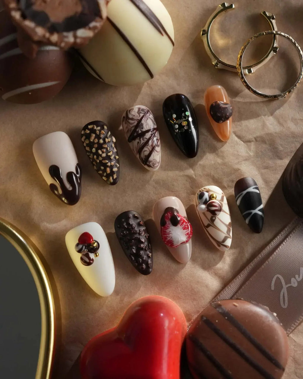Chocolate Box Reusable Press On Nails
