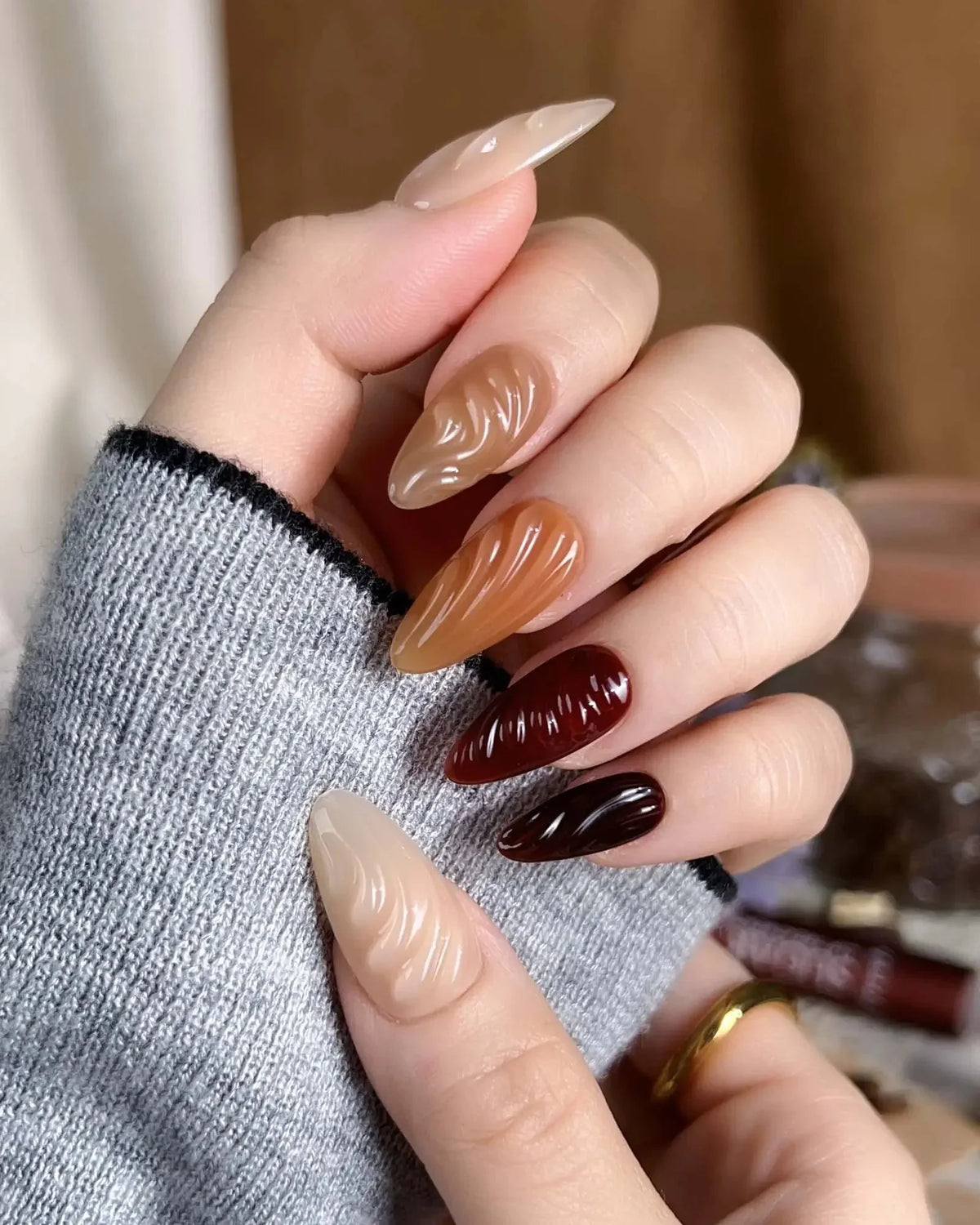 The whole fall Reusable Press On Nails