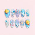 Blue 3D Rubber Duck Almond Press-On Nails