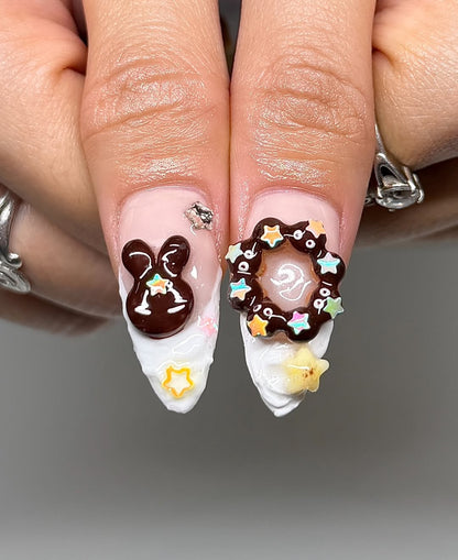 Strawberry Matcha Hello Kitty 3D Press On Nails by Faithsfullsets, Kawaii Sanrio