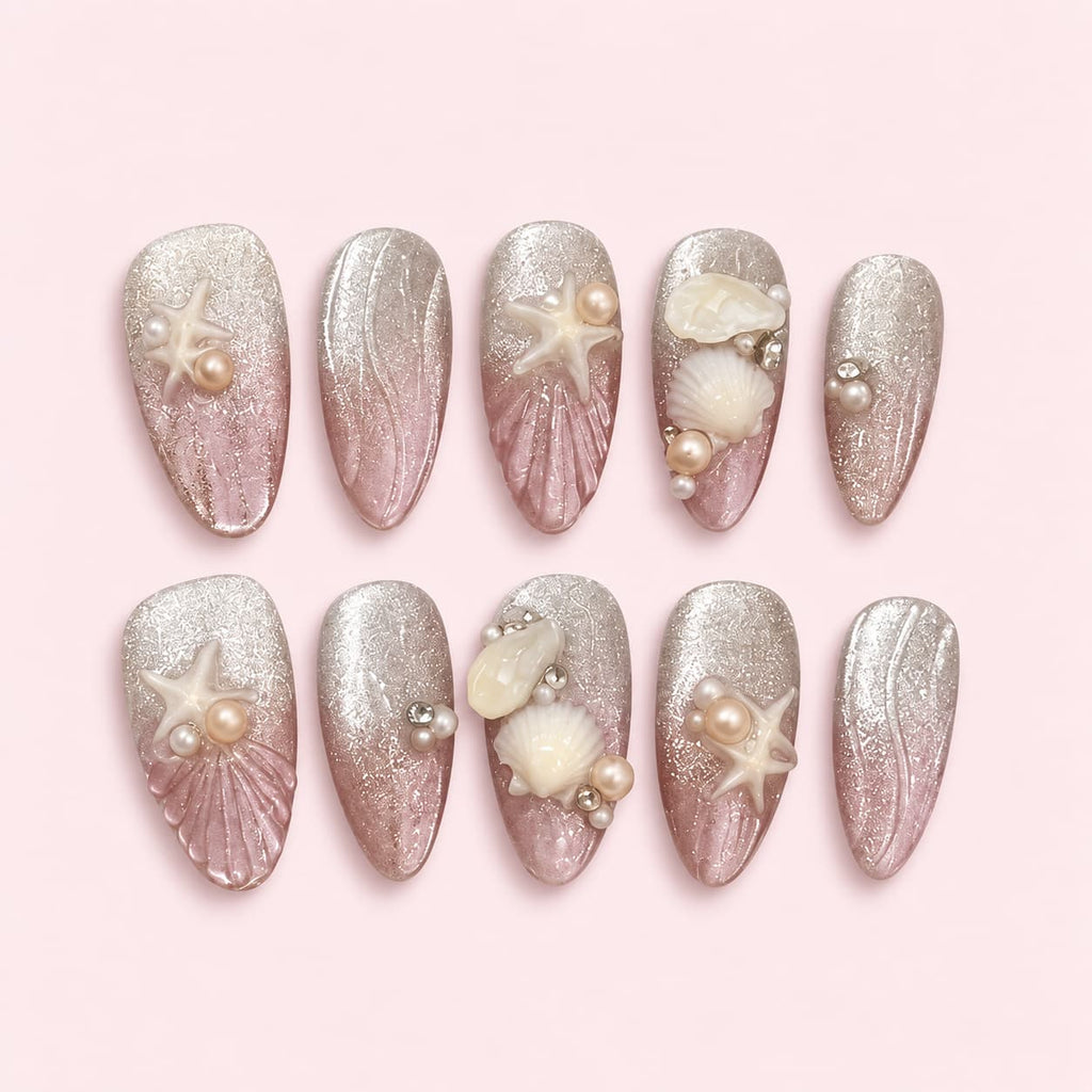 Champagne Sand Round Press-On Nails