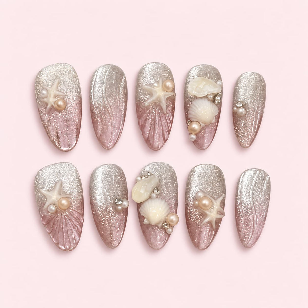 Champagne Sand Round Press-On Nails