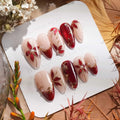 Crimson Petals Reusable Press On Nails