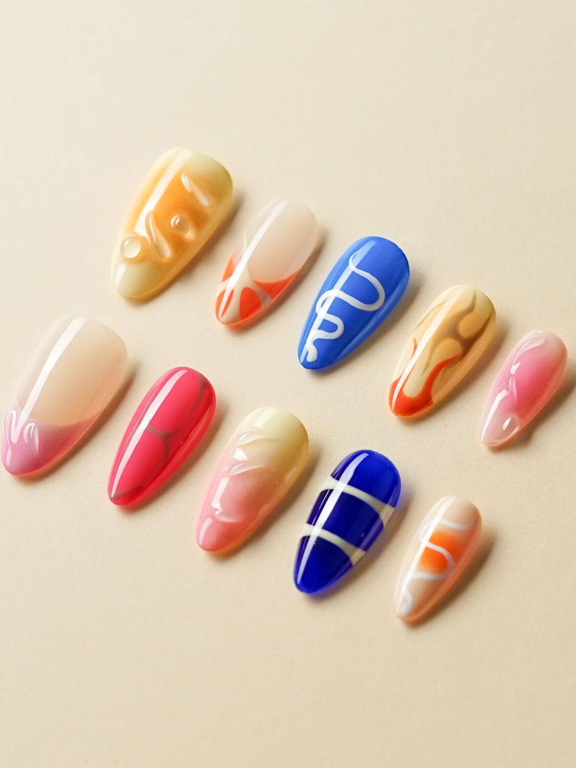 Candy Pop Colored Reusable Press On Nails